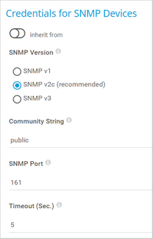 Credentials for SNMP Devices