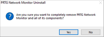 Uninstall PRTG Network Monitor Step 1